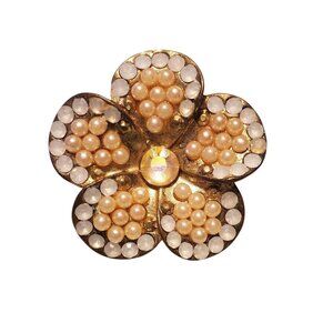 Hibiscus Flower Bling Ring Summer Hawaii Boho Beach Y2K Bimbocore Gyaru